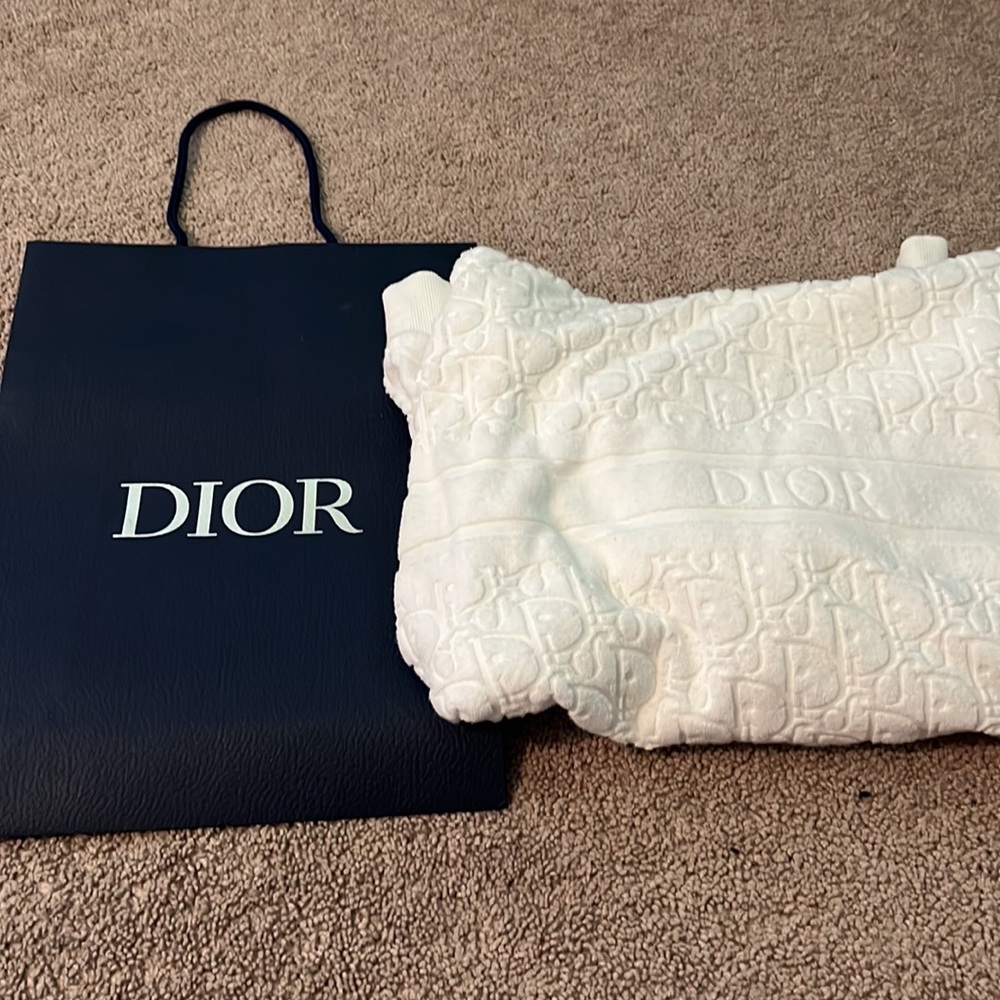 Dior white hoodie w/original Dior Bag